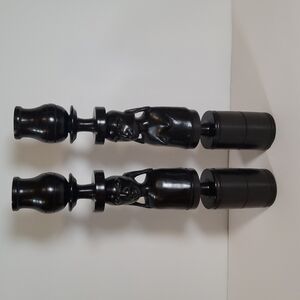 Set of 2 Vintage Hand Carved candleholders